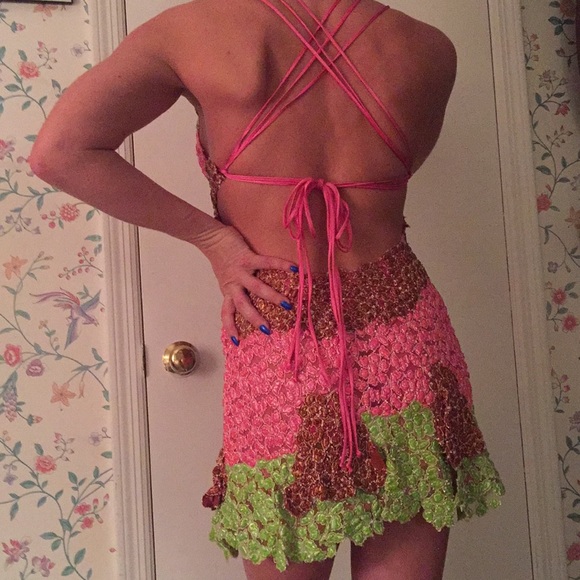 Couture* Hand painted sexy dress - Never Worn! - Picture 3 of 8